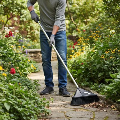 Balai pratique pour entretien exterieur