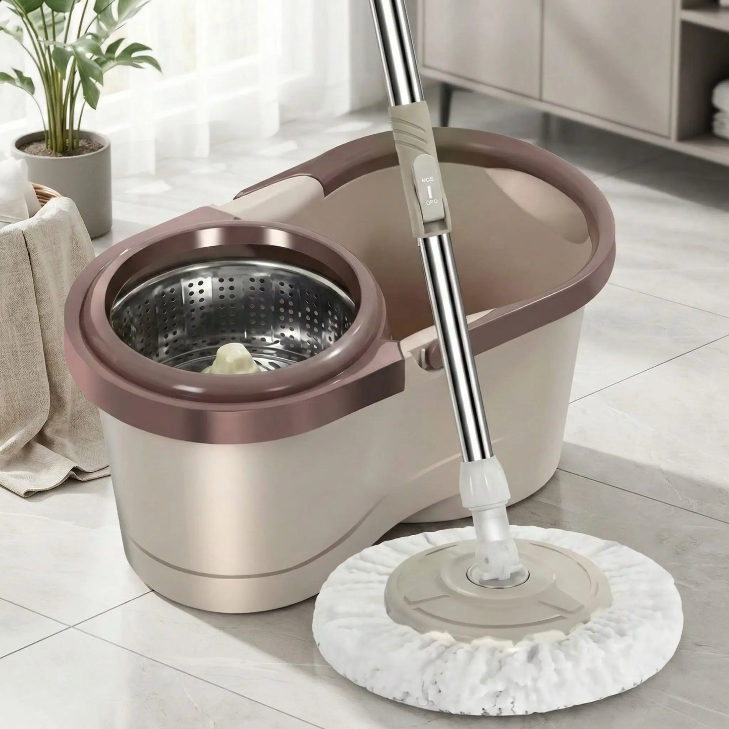 balai serpillĂšre CleanPro marron pour nettoyage sans effort