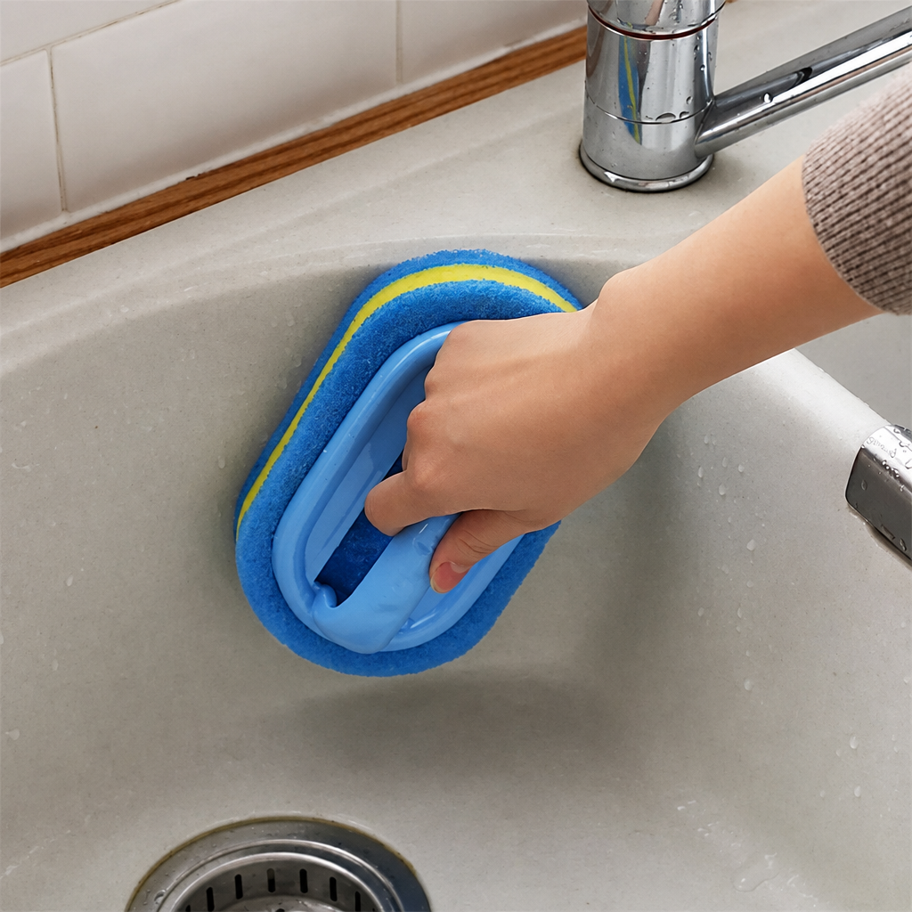 Brosse nettoyante salle de bain Éponge nettoyant un évier