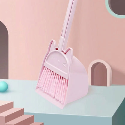 Pelle balayette nettoyage enfant rose