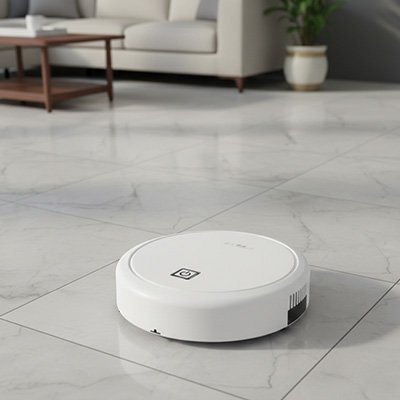 Aspirateur robot blanc design moderne