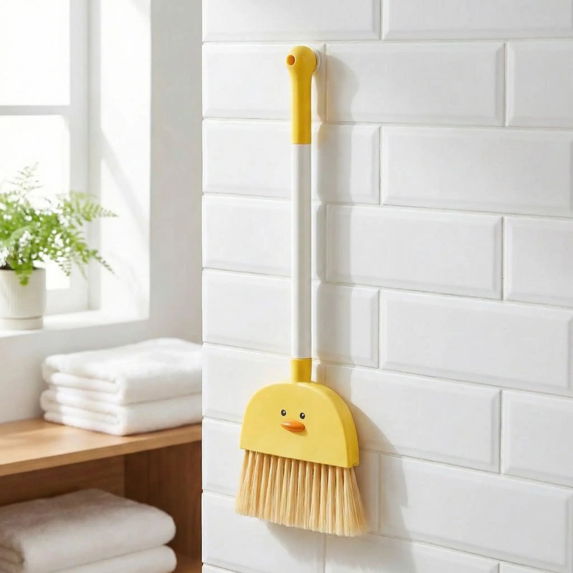 balayette CleanDuck attaché sur mur