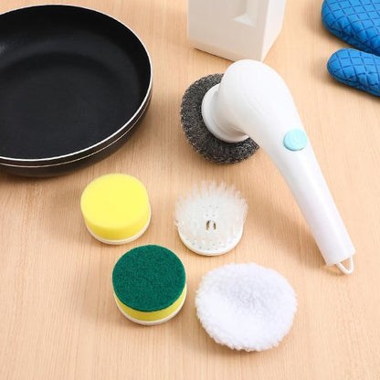 Brosse électrique nettoyage 5-en-1 avec accessoires interchangeables