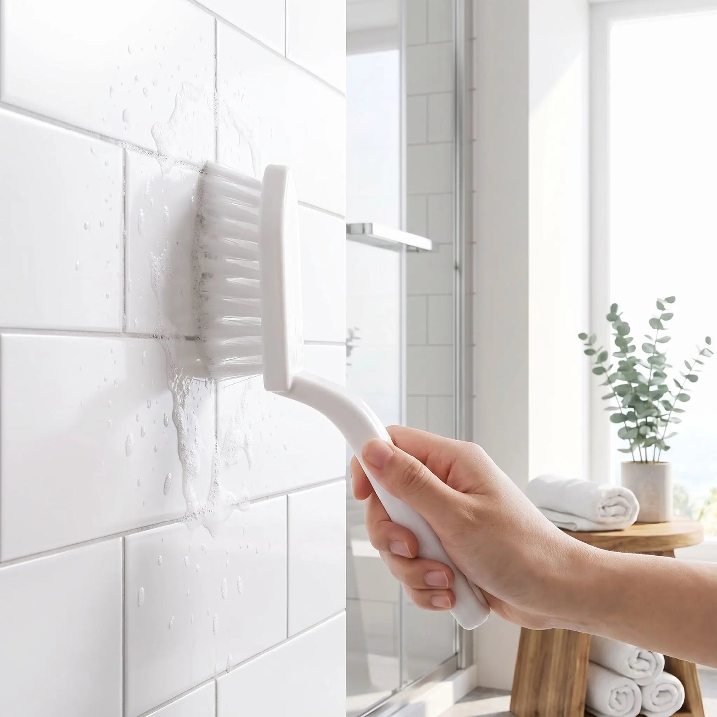 brosse nettoyage mur salle bain