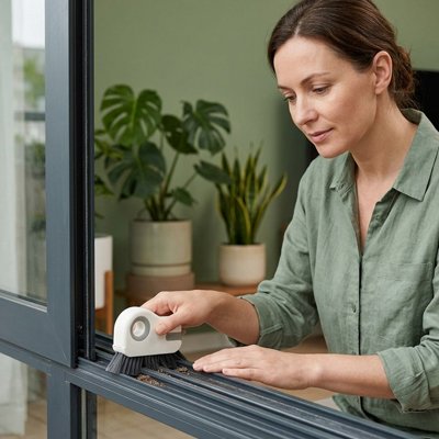 Brosse nettoyage Pro-Rainures pour nettoyage rainures fenêtres 