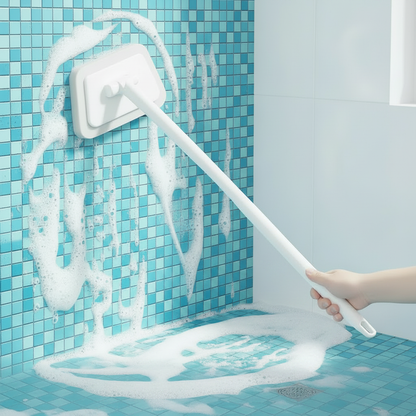 Brosse nettoyage salle de bain Éponge nettoyant un mur et un sol carrelés