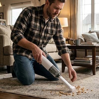 Mini aspirateur Discret Nettoyage des miettes sur tapis