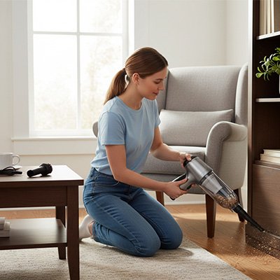 Mini aspirateur NettoMax nettoyage étagères 