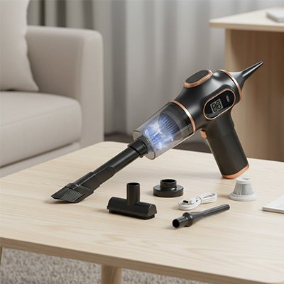 Mini aspirateur puissant avec accessoires 