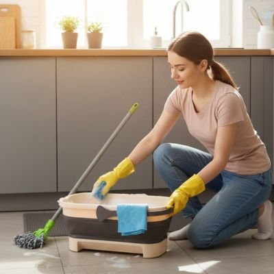 seau d'eau  pratique nettoyage cuisine