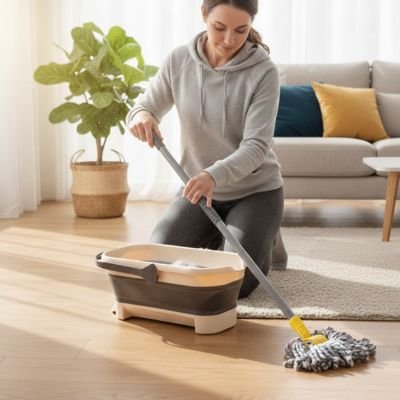 seau d'eau pratique nettoyage salon  