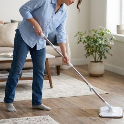 Serpillère MagicMop pour nettoyage salon