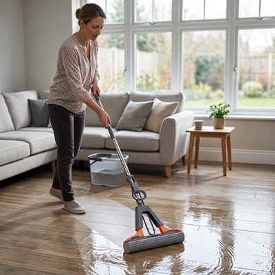 Serpillère auto-serrante pour nettoyage parquet