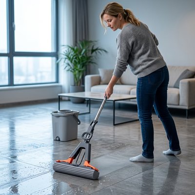 Serpillère auto-serrante pratique pour nettoyage carrelage
